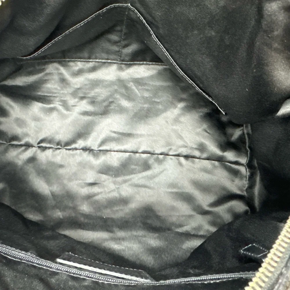 Coach Black Patent Inlaid Leather & Suede Cs Satchel Handbag